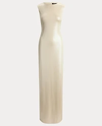 Lauren Ralph Metallic Jersey Boatneck Gown