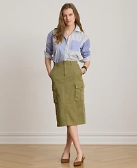 Lauren Ralph Women's Zip & Fly Chino Cargo Pencil Skirt