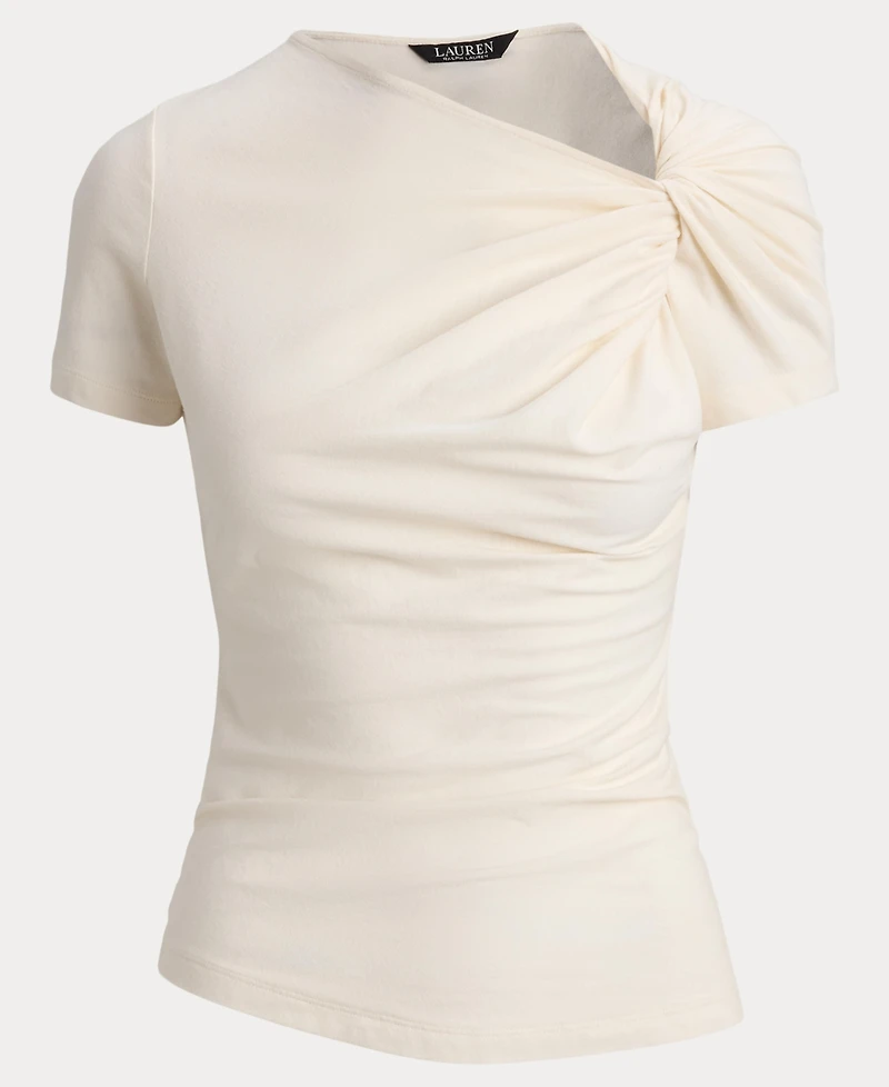 Lauren Ralph Women's Straight-Fit Twist-Neck T-Shirt