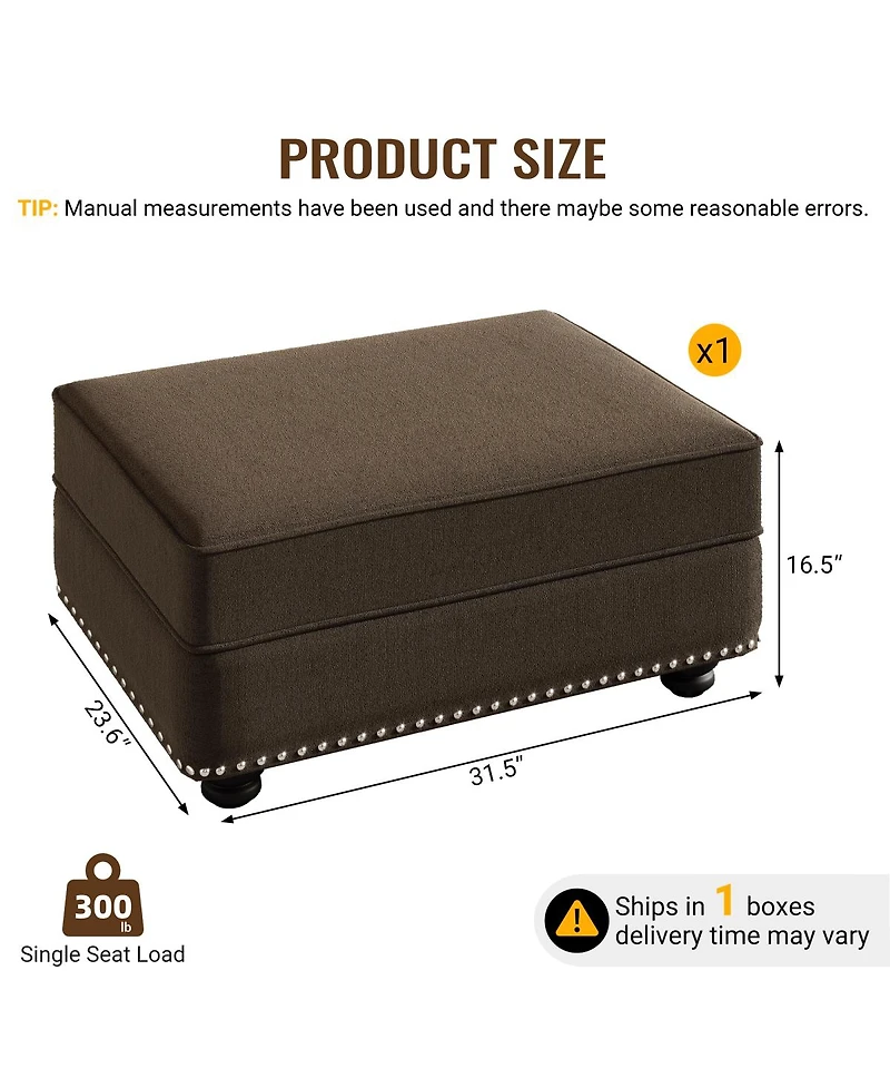 Streamdale Furniture Velvet Ottoman for Sofas in Living Rooms, Offices