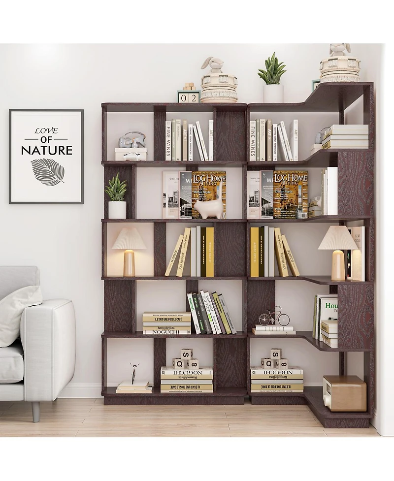 Streamdale Furniture 90cm Corner Bookshelf + 80cm Extendable Bookcase Set