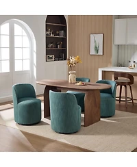 Streamdale Furniture Swivel Barrel Dining Chair, Mid Century Modern Linen Accent Chair