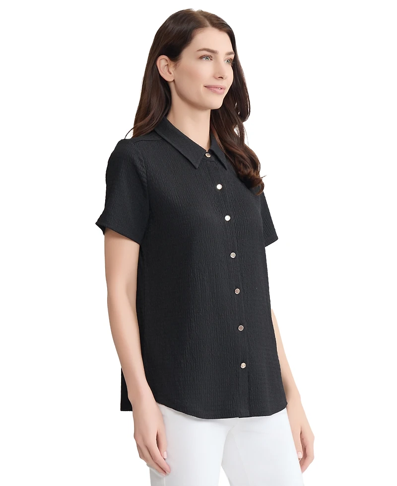 Jones New York Women's Short-Sleeve Button-Front Shirt