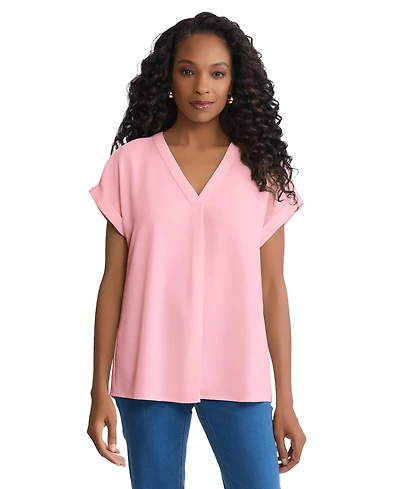 Jones New York Women's V-Neck Short-Sleeve Top