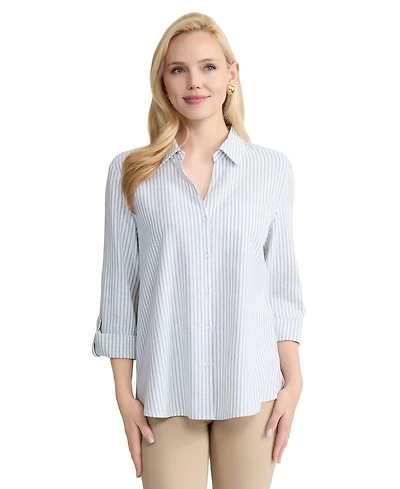 Jones New York Women's Collared Button-Front Shirt