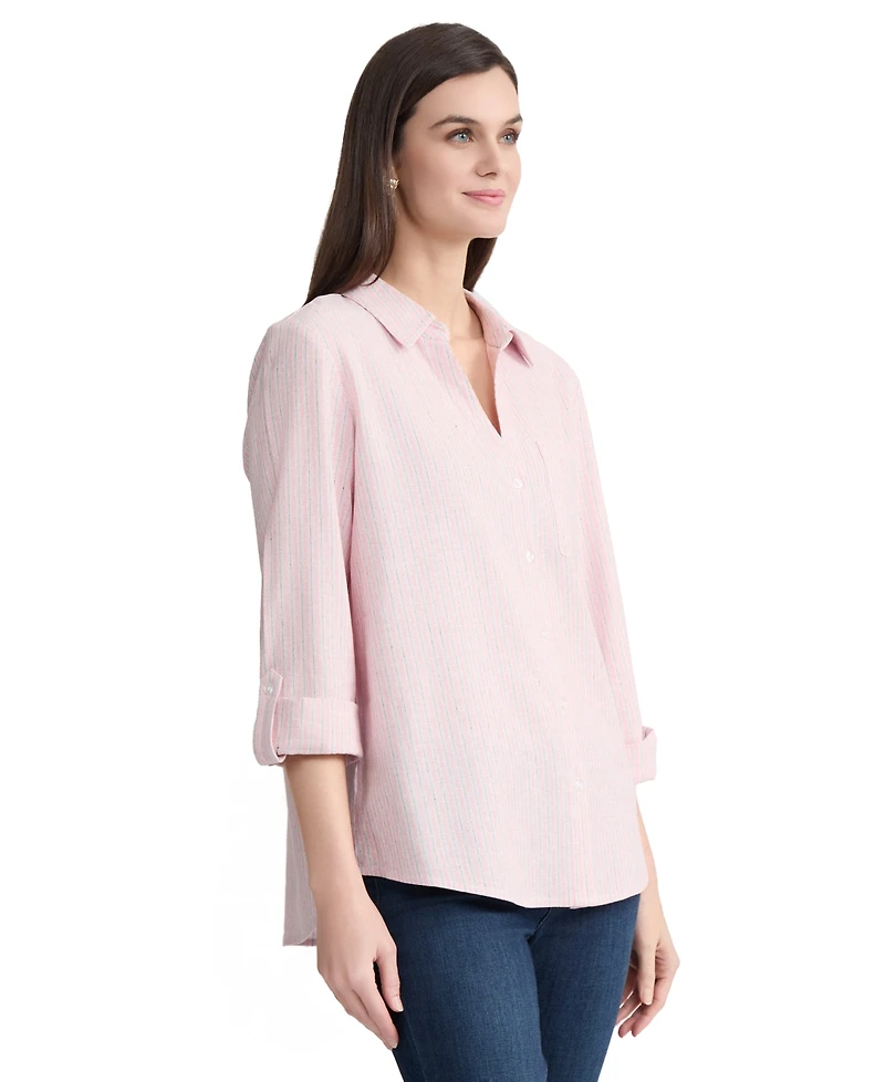 Jones New York Women's Collared Button-Front Long-Sleeve Shirt