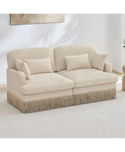 Streamdale Furniture Comfy Chenille Leopard Loveseat Sofa, Coffee