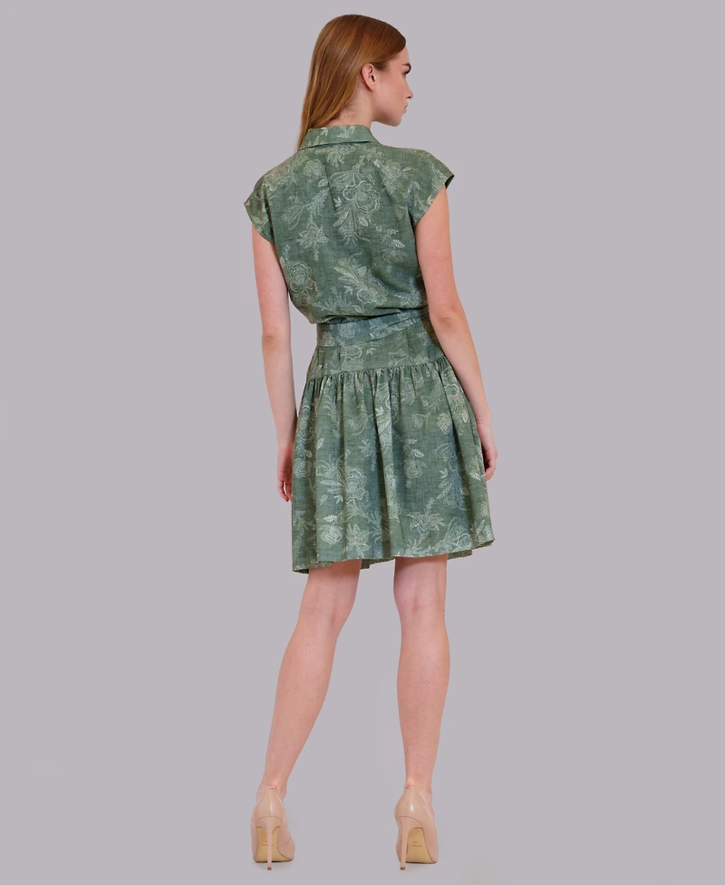 julia jordan Women's Printed Collared Neck Shirt Dress