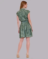 julia jordan Women's Printed Collared Neck Shirt Dress