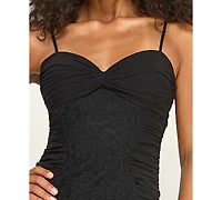 Seni & Cade Women's Lace Twist-Front Midi Dress