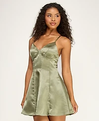 Seni & Cade Juniors' Studded Cross Back Mini Dress