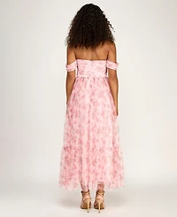 Seni & Cade Women's Floral Ruffle Hem Off-The-Shoulder Dress