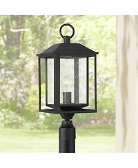 John Timberland Califa Modern Outdoor Post Light Metal Cage 21 Clear Seedy Glass for Exterior Barn Deck House Porch Yard Patio Home Outside