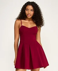 City Studios Juniors' Sweetheart Neck Spaghetti Strap Mini Dress
