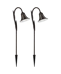 John Timberland Tulip High Country Outdoor Landscape Path Lights Porch House Set of 2 Led Bulb Dark Rust Finish Metal