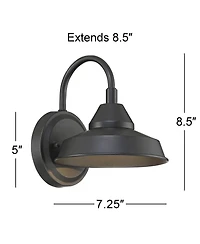 John Timberland Westley Rustic Farmhouse Outdoor Wall Light Fixtures Set of 2 Led Dark Sky Gooseneck Arm 8 for Post Exterior