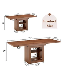 Streamdale Furniture Extendable Dining Table with Storage (4-8 Seats)
