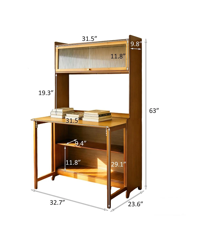 Streamdale Furniture Bamboo Folding Table for Office, Bedroom, Living Room