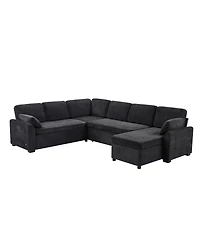 Streamdale Furniture U-Shape Sectional Sofa Bed with Storage