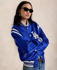 Polo Ralph Lauren Unisex Striped Ribbed Baseball Collar Jacket