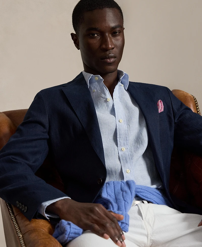 Polo Ralph Lauren Men's Striped Linen Classic-Fit Shirt
