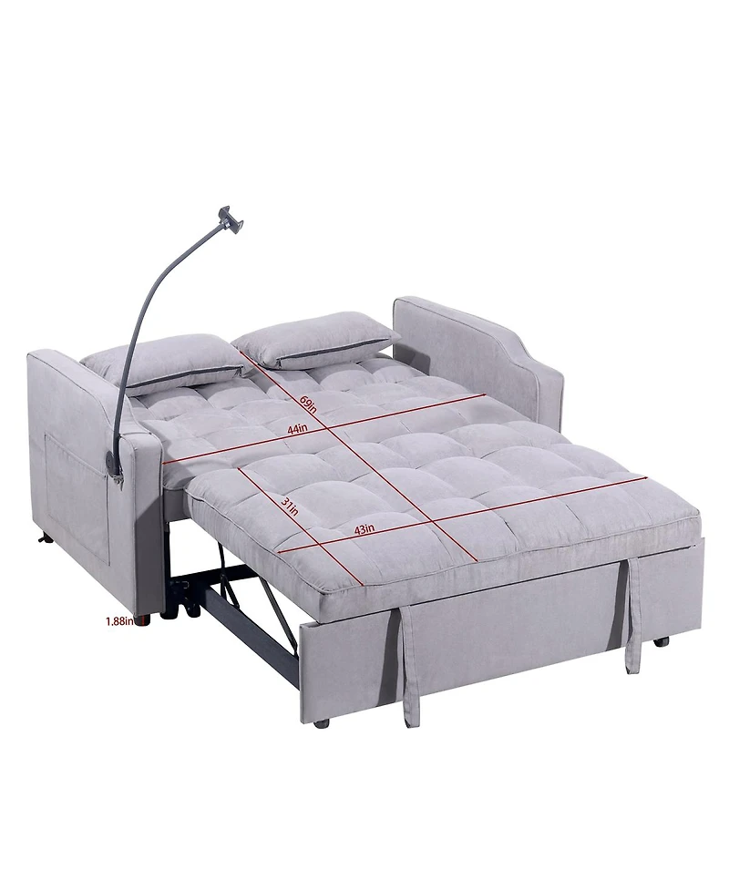Streamdale Furniture Multifunctional Foldable Sofa Bed, Usb, Stand