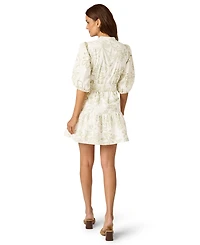 Adrianna Women's Puff-Sleeve V-Neck Dress