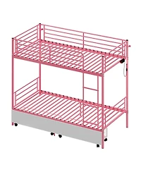 Streamdale Furniture Metal Bunk Bed w/Usb, Split, Storage