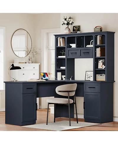 Streamdale Furniture L-Shaped Desk w/ Storage, Power Outlet