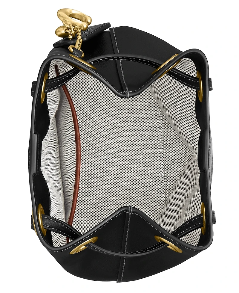Coach Leather Jade Drawstring Crossbody Bag