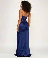 Katia Rae Women's Corset Lace-Up Back Sweetheart Neck Gown