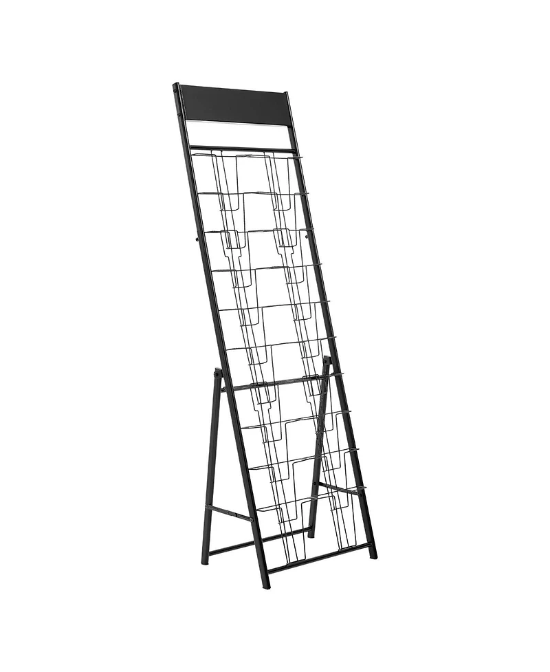 Sugift 20 Pocket Brochure Display Rack Magazine Holder for Office and Exhibitions