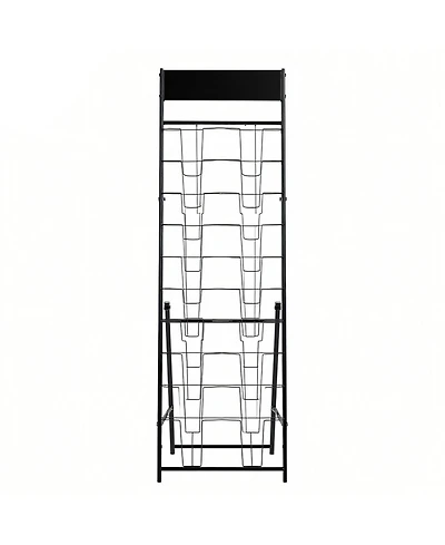 Sugift 20 Pocket Brochure Display Rack Magazine Holder for Office and Exhibitions