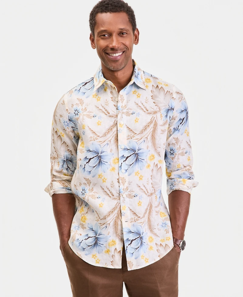 Club Room Men's Long-Sleeve Resort Linen Shirt, Macy's Exclusive