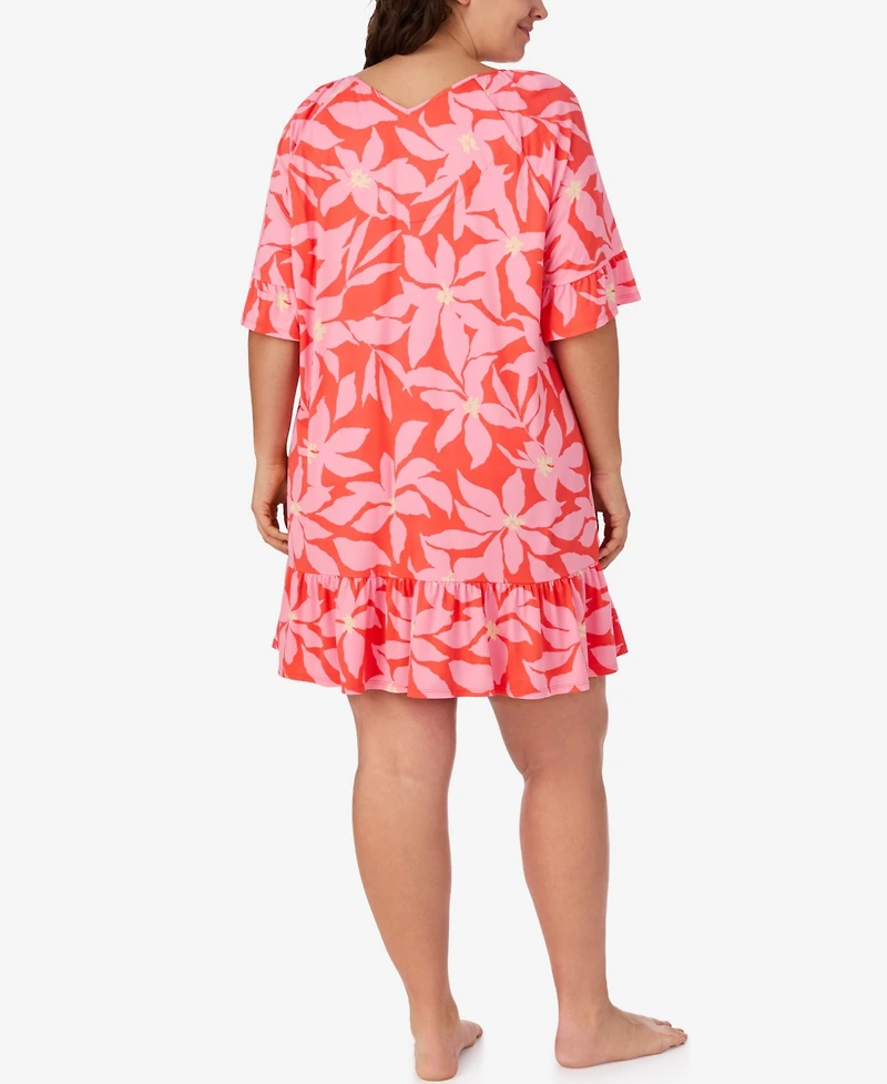 Ellen Tracy Plus V-Neck Short Nightgown