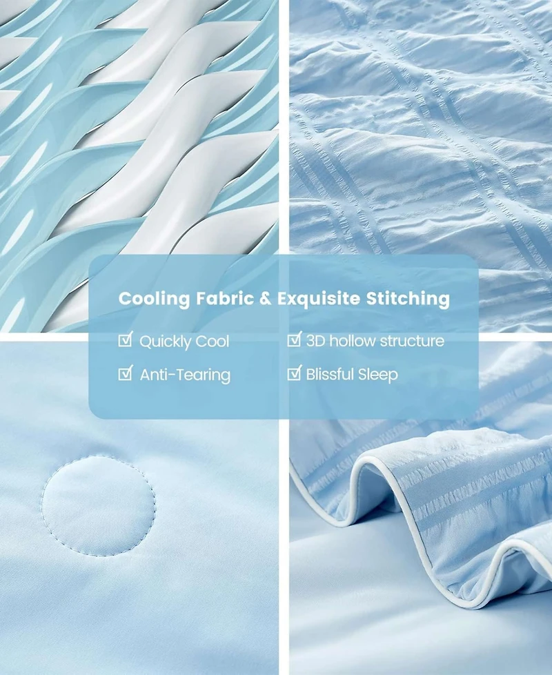 Unikome Seersucker Cooling Reversible Blanket