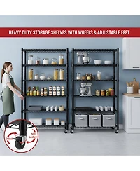 Yigii 1200LBS Heavy Duty 5 Tier Metal Shelving Adjustable Garage Storage Shelves Chrome