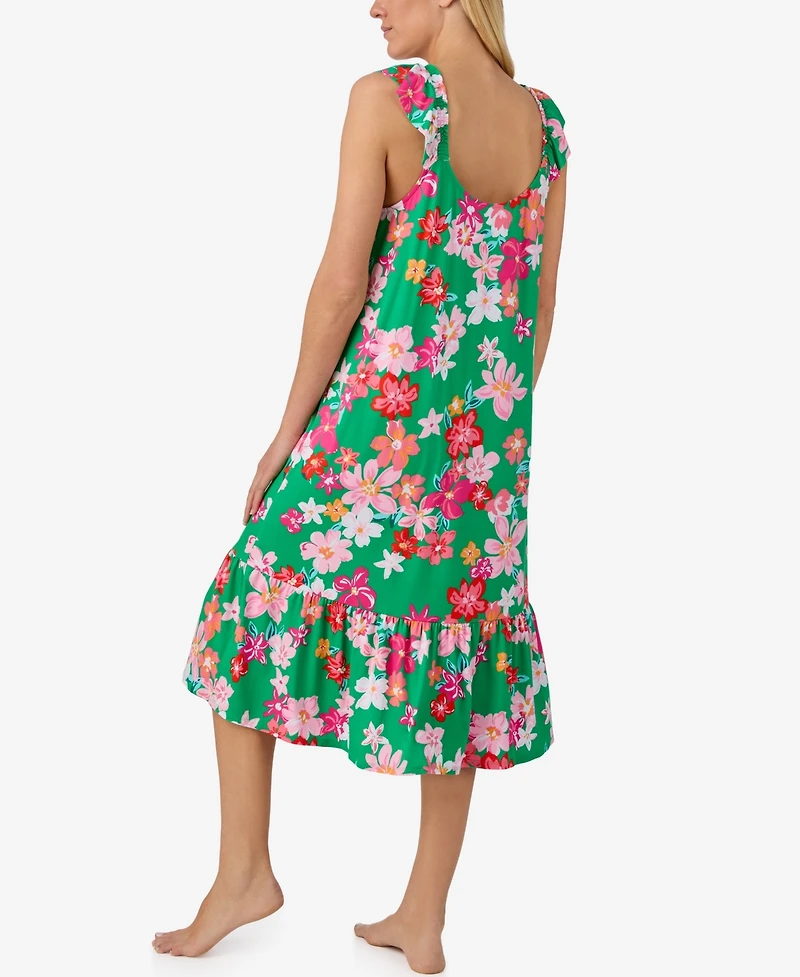 Ellen Tracy Women's V-Neck Midi Nightgown