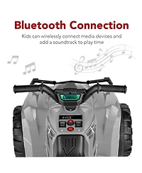 Best Choice Products 12V Kids Ride-On Atv Quad w/ Bluetooth, 2.4mph Max, Treaded Tires, Led Lights, Radio