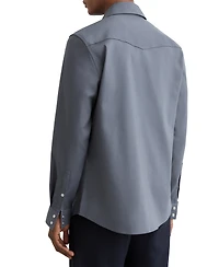 Reiss Men's Cotton-Twill Twin-Pocket with Stretch Overshirt