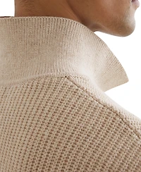 Reiss Men's Cotton-Blend Rib Half-Zip Polo Jumper