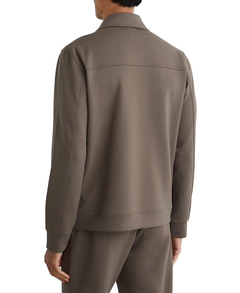 Reiss Men's Premium Interlock Zip-Through Overshirt