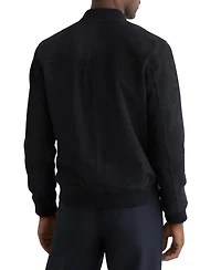 Reiss Men's Suede Zip-Through Bomber Jacket