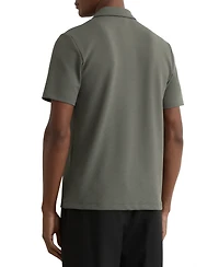 Reiss Men's Half-Zip Textured Polo Shirt