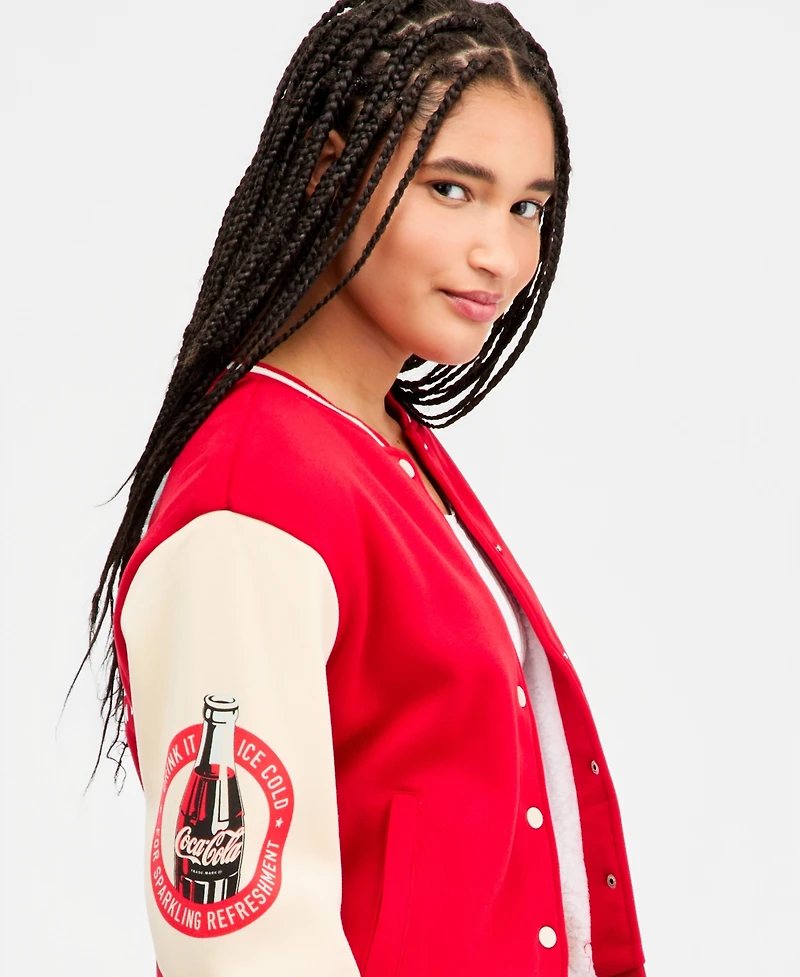 Freeze 24-7 Juniors' Coca-Cola Fleece Bomber Jacket