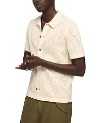 Lucky Brand Men's Intarsia Lace Short-Sleeve Sweater