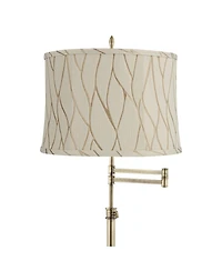 360 Lighting Westbury Traditional 70" Tall Standing Floor Lamp Skinny Adjustable Swing Arm Antique Brass Finish Drum Kinmen