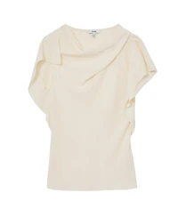 Reiss Women's Natalie Asymmetric Drape-Neck Top