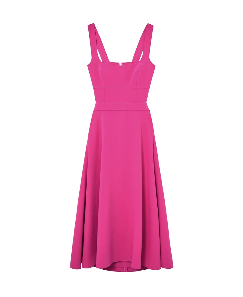 Reiss Women's Dina Waisted Cut-Out Twill Midi Dress