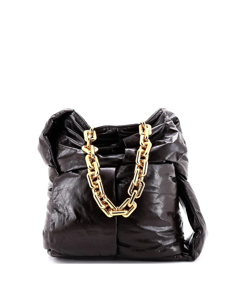 Pre-Owned Bottega Veneta Puffy Chain Tote Padded Maxi Intrecciato Leather
